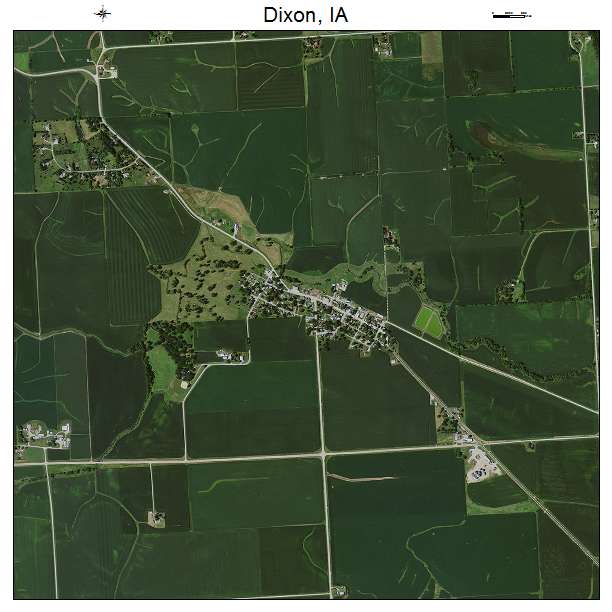 Dixon, IA air photo map