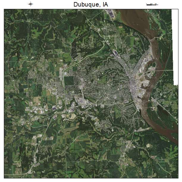 Dubuque, IA air photo map