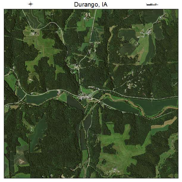 Durango, IA air photo map