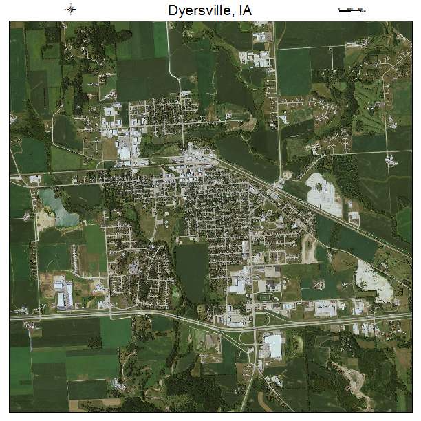 Dyersville, IA air photo map