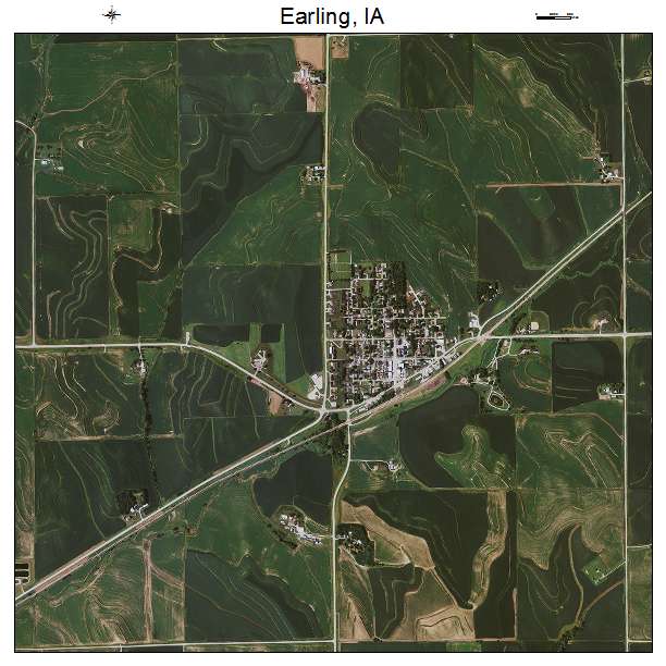 Earling, IA air photo map