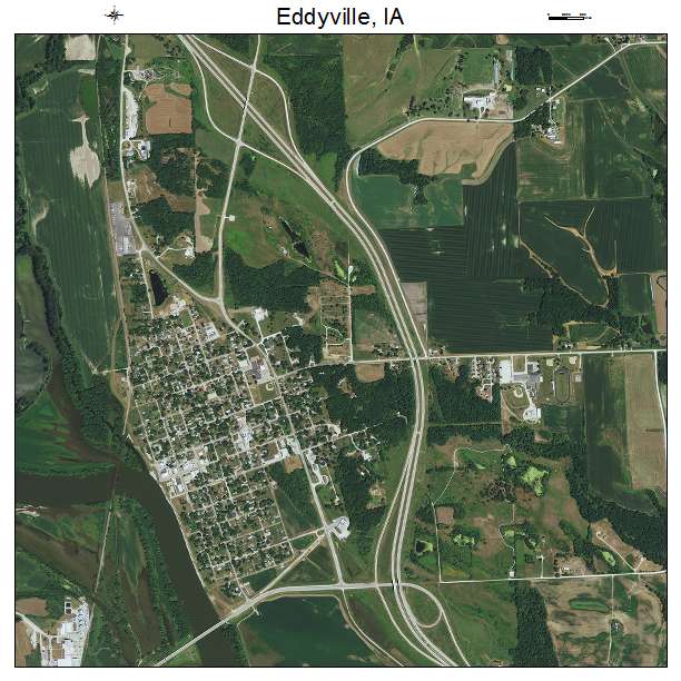 Eddyville, IA air photo map