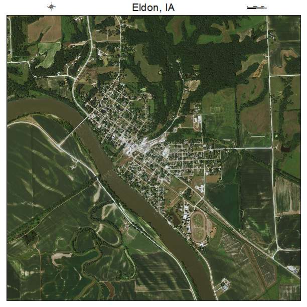 Eldon, IA air photo map
