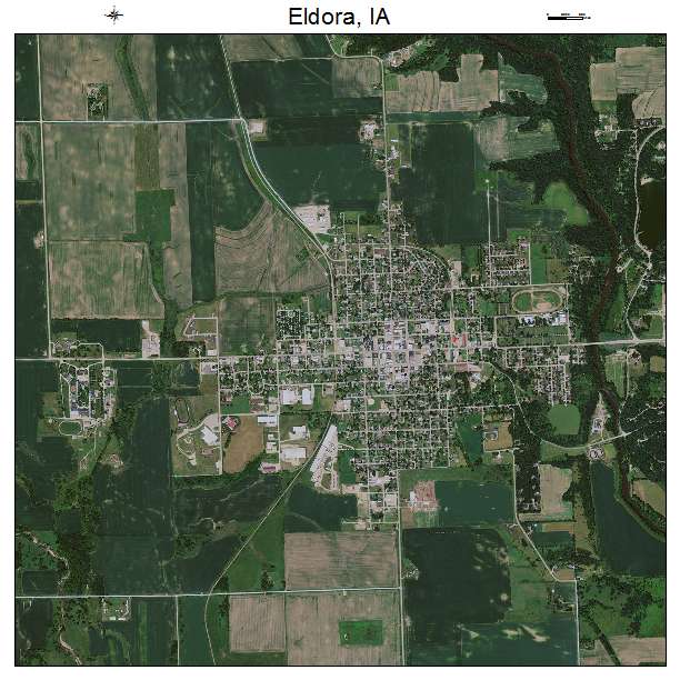 Eldora, IA air photo map