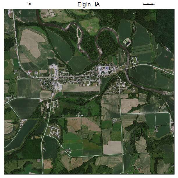 Elgin, IA air photo map