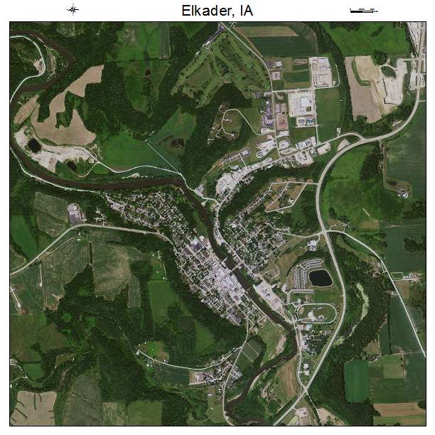 Elkader, IA air photo map