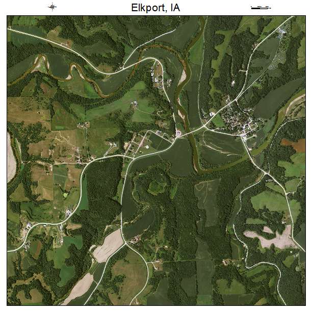 Elkport, IA air photo map