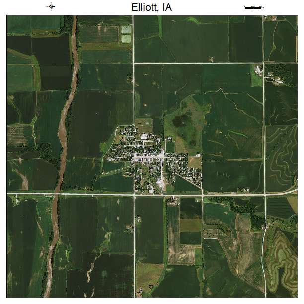 Elliott, IA air photo map