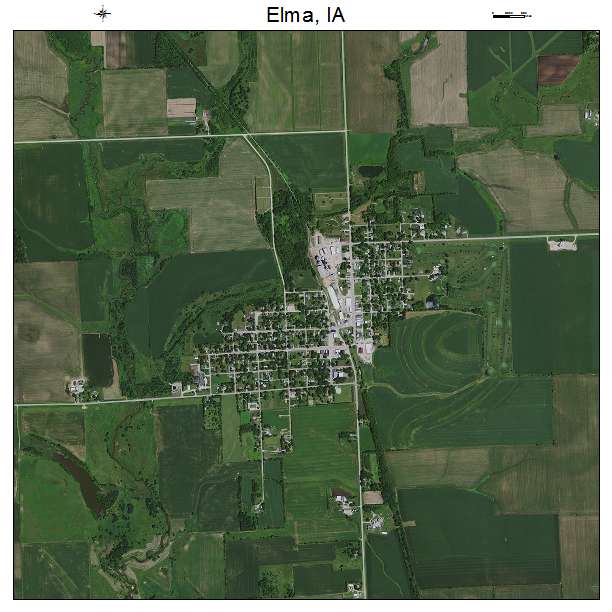 Elma, IA air photo map