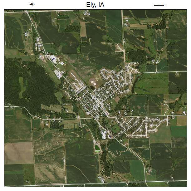 Ely, IA air photo map