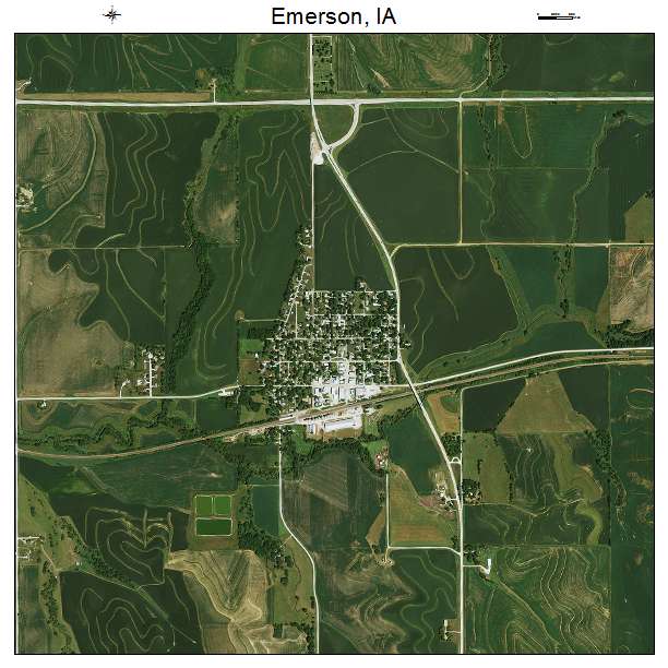 Emerson, IA air photo map