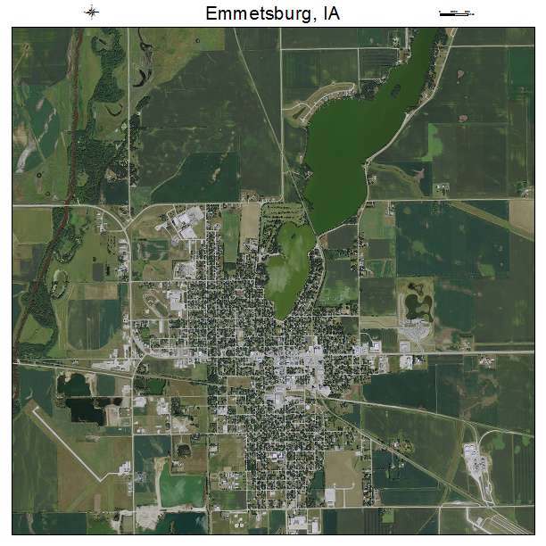 Emmetsburg, IA air photo map