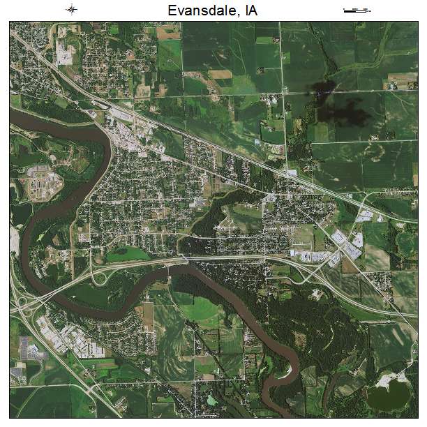 Evansdale, IA air photo map
