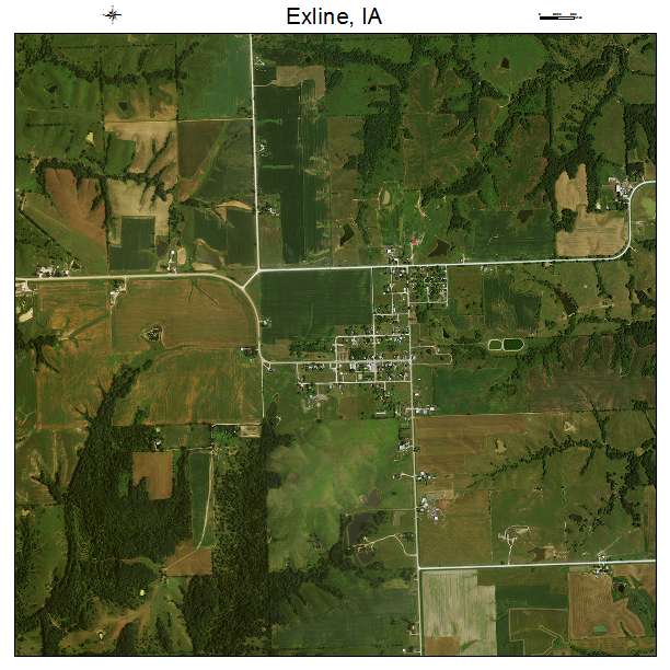 Exline, IA air photo map