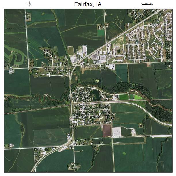 Fairfax, IA air photo map