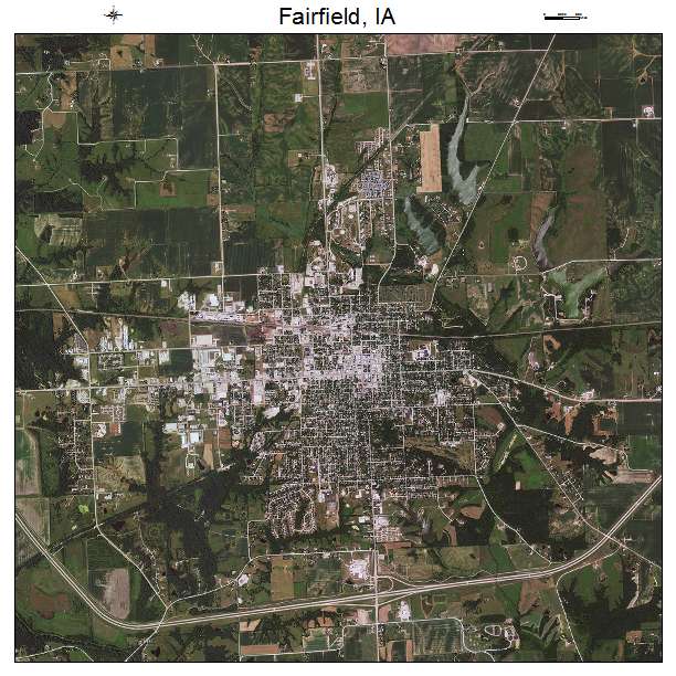 Fairfield, IA air photo map