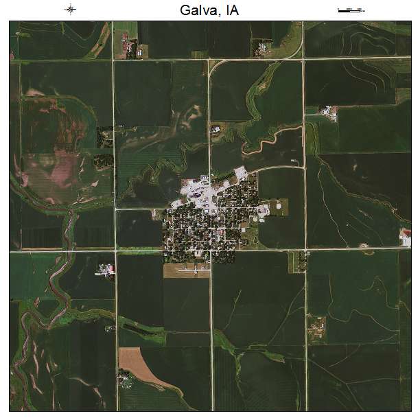 Galva, IA air photo map