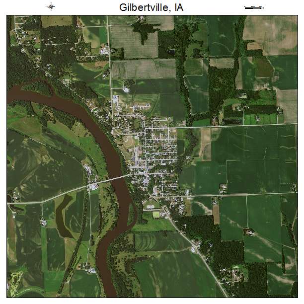 Gilbertville, IA air photo map