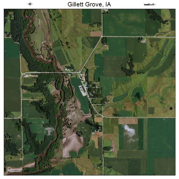 Gillett Grove, IA air photo map