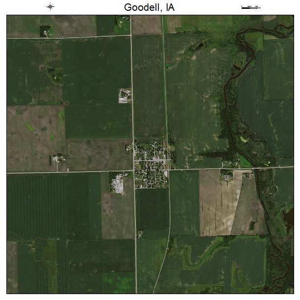 Goodell, IA air photo map