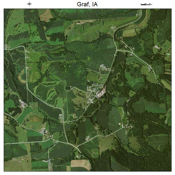 Graf, IA air photo map