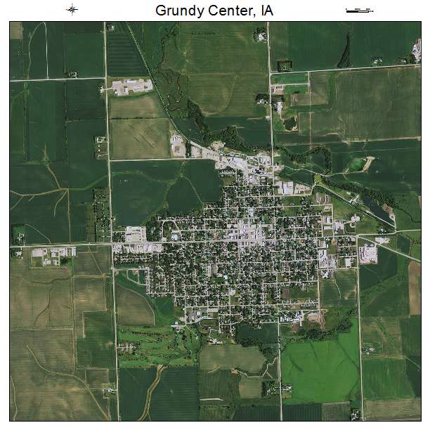 Grundy Center, IA air photo map
