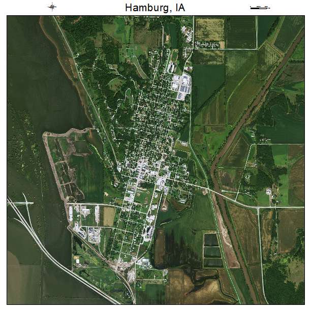 Hamburg, IA air photo map