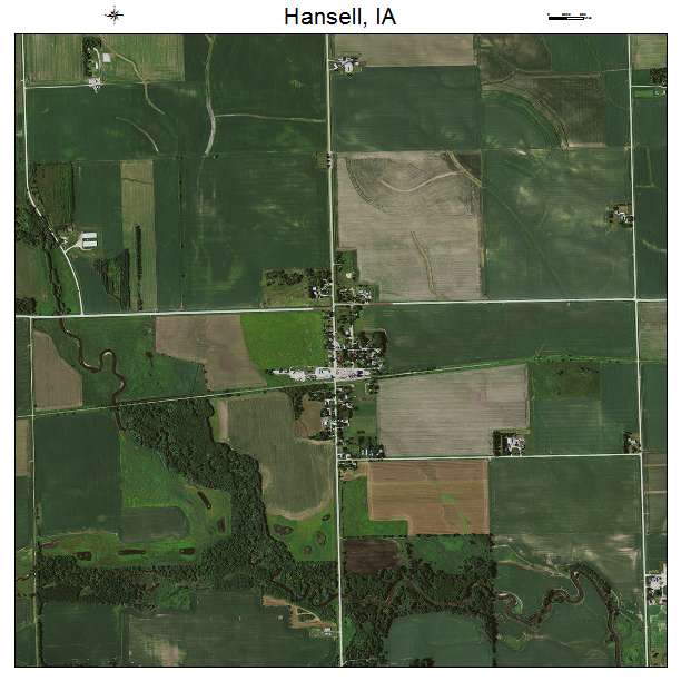 Hansell, IA air photo map