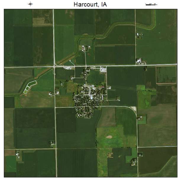 Harcourt, IA air photo map