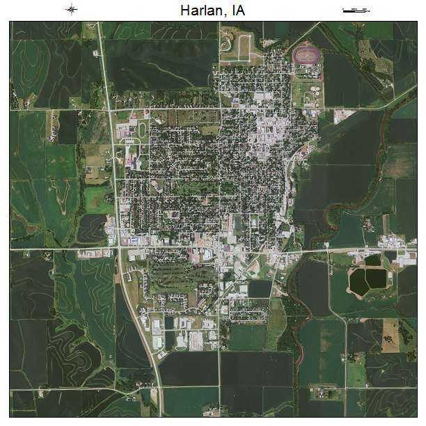 Harlan, IA air photo map