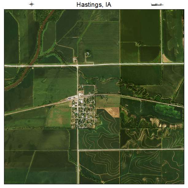 Hastings, IA air photo map