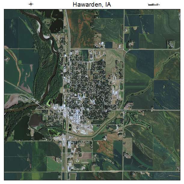 Hawarden, IA air photo map