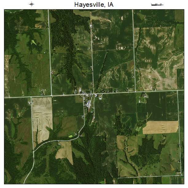 Hayesville, IA air photo map