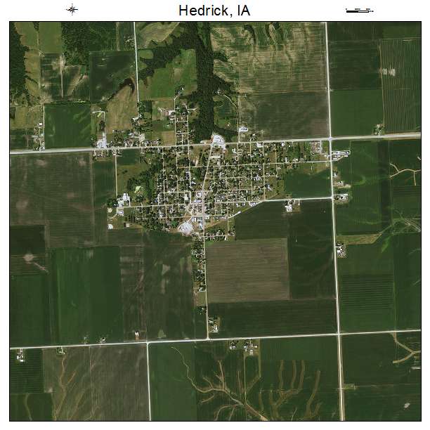 Hedrick, IA air photo map