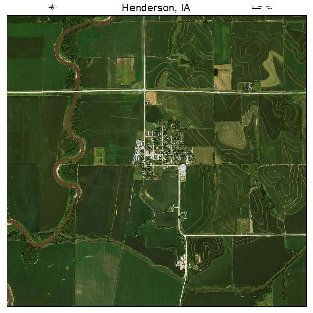 Henderson, IA air photo map