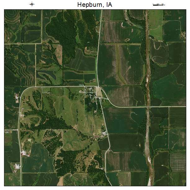 Hepburn, IA air photo map