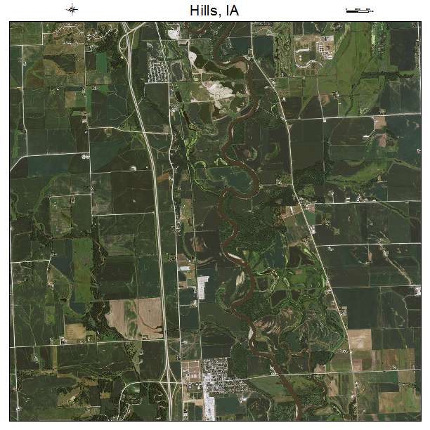 Hills, IA air photo map