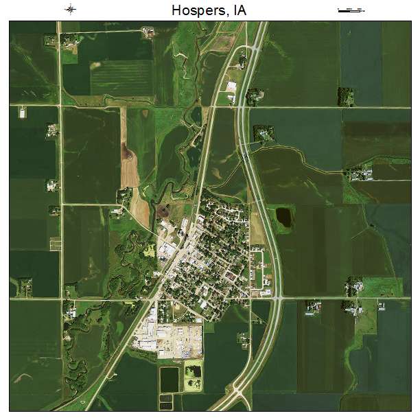 Hospers, IA air photo map