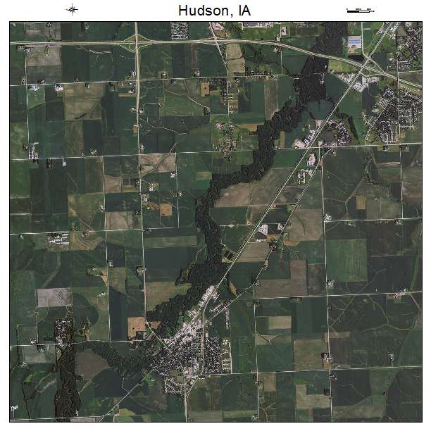 Hudson, IA air photo map