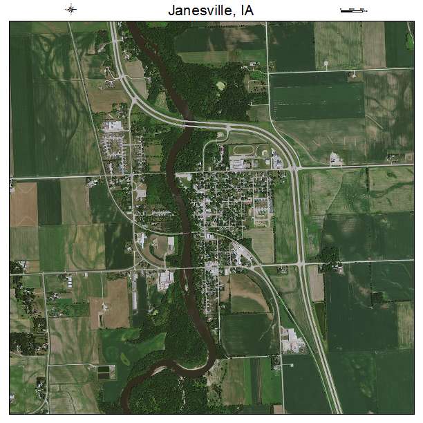 Janesville, IA air photo map