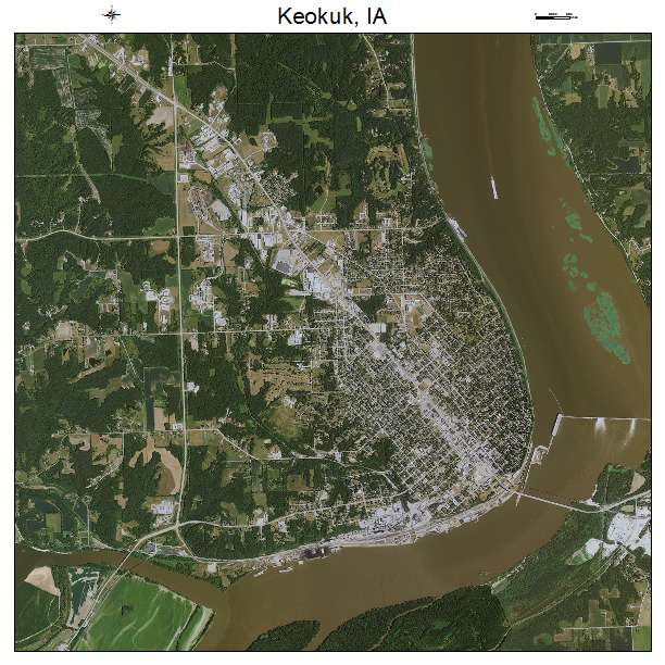 Keokuk, IA air photo map