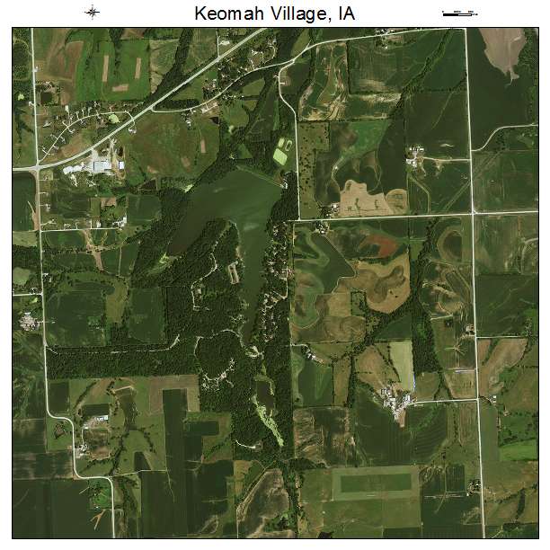 Keomah Village, IA air photo map