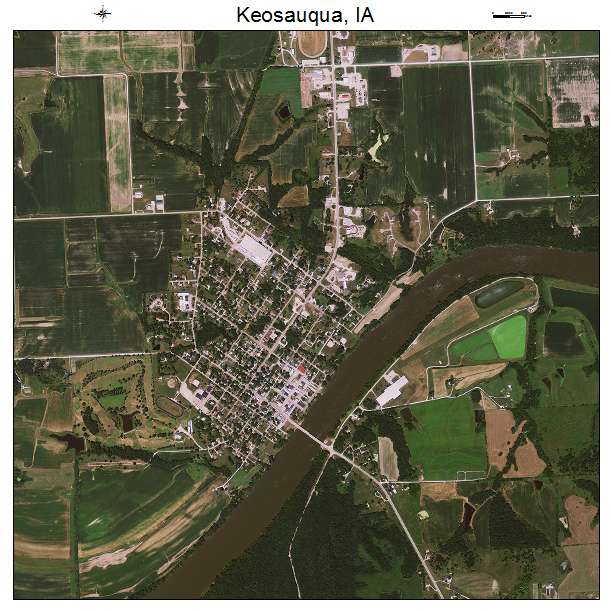 Keosauqua, IA air photo map