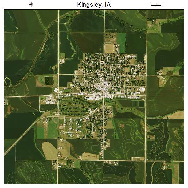 Kingsley, IA air photo map