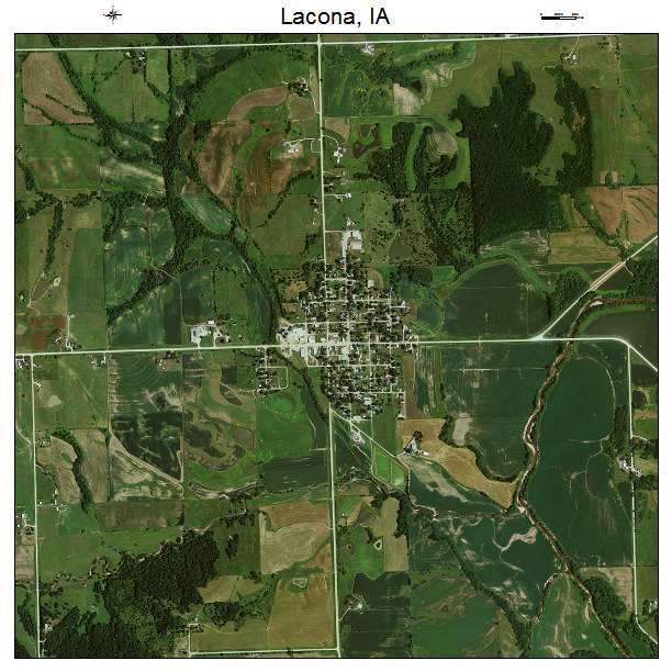 Lacona, IA air photo map