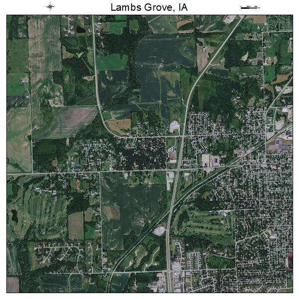 Lambs Grove, IA air photo map
