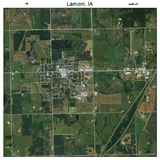 Lamoni, IA air photo map