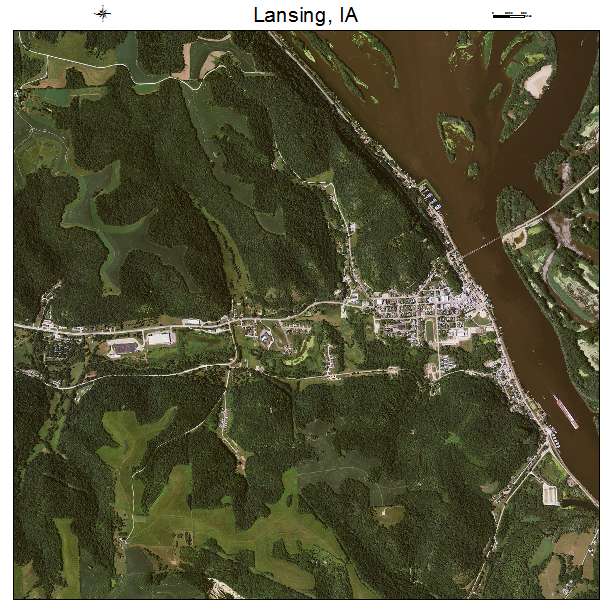 Lansing, IA air photo map