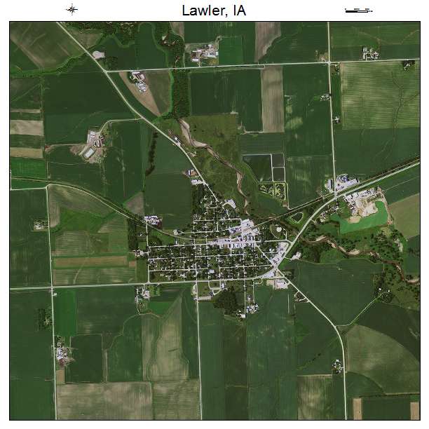 Lawler, IA air photo map