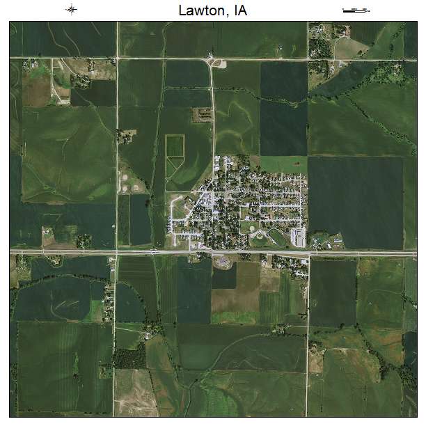 Lawton, IA air photo map
